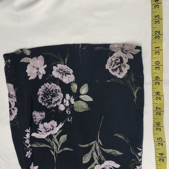 Three dots black and lilac crepe trousers, elastic waist, side pockets, size L - Picture 9 of 9